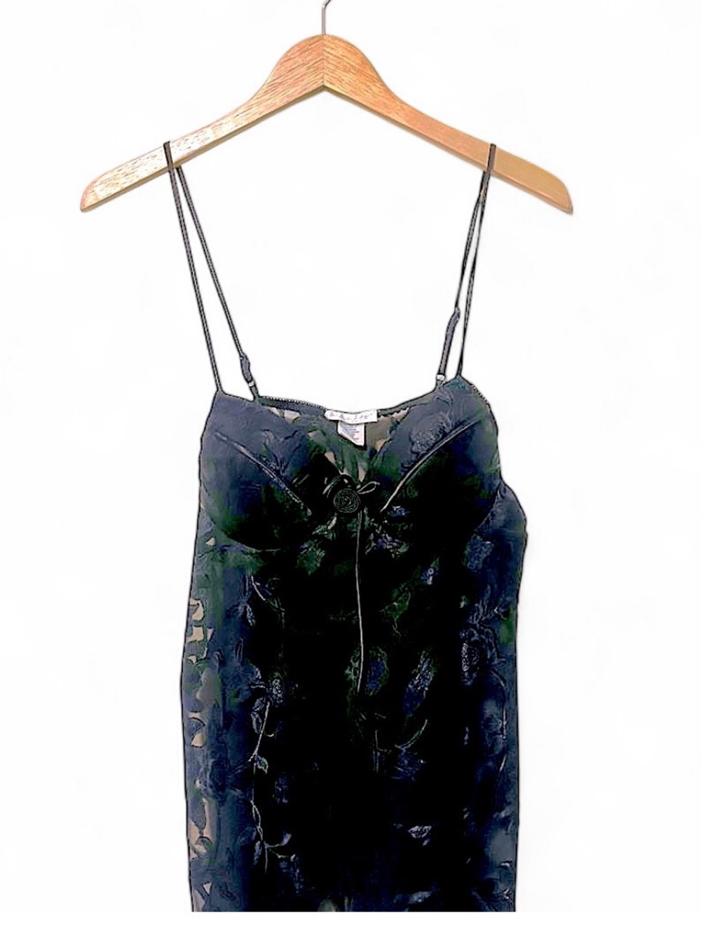 NWT Vintage seductive wear cinema exile black lace glam babydoll top & panty L
